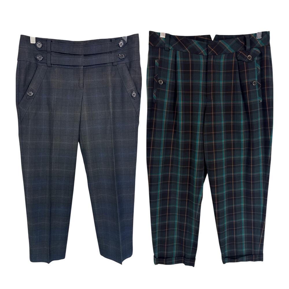 Cartonnier Anthropologie Plaid Trousers Bundle 2 Size 6 Cropped Pleated Pants